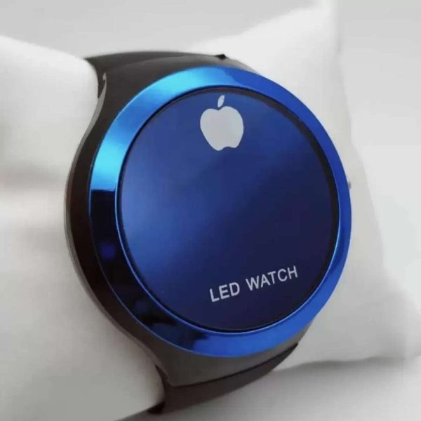 Round Shape Led Digital Watch With Apple Logo Digital Watch For Men And Women ( Random Color ) – Without Box