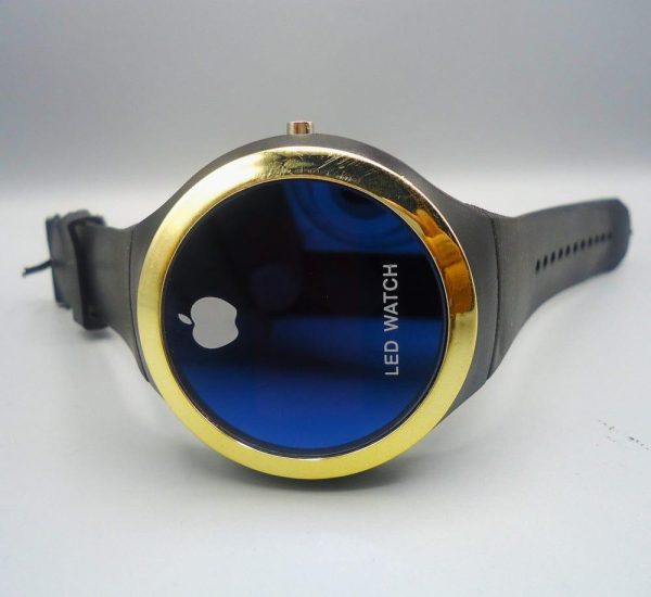Round Shape Led Digital Watch With Apple Logo Digital Watch For Men And Women ( Random Color ) – Without Box