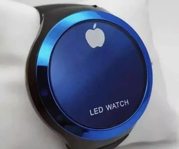 Round Shape Led Digital Watch With Apple Logo Digital Watch For Men And Women ( Random Color ) – Without Box