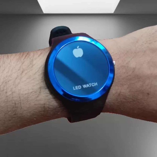 Round Shape Led Digital Watch With Apple Logo Digital Watch For Men And Women ( Random Color ) – Without Box
