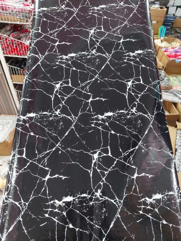 Self-adhesive Kitchen Marble Sheet- Waterproof Heat Resistant Sheet For Living Room, Bathroom, Kitchen Countertops, Wall – Anti Oil And Heat Resistant Wallpaper Black Sheet ( 60 X 200 Cm )