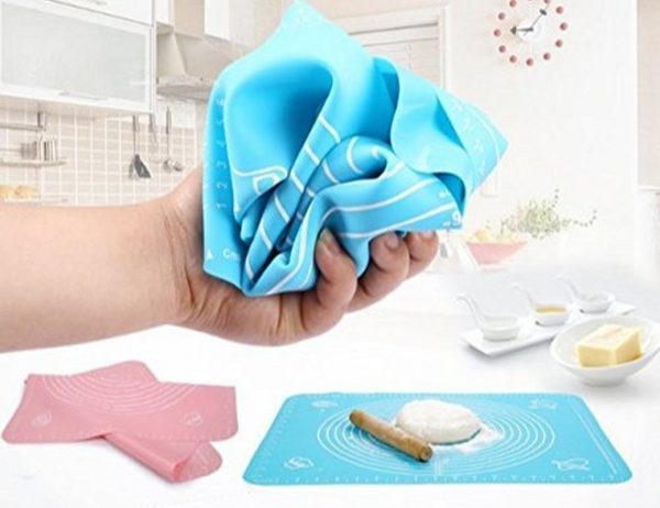 Silicone Pastry Mat – 14 Inch Round Non-stick Baking Mat With Measurements – Food-grade, Heat-resistant, Reusable Rolling Surface For Dough, Pizza, Pie, And Fondant (random Color)