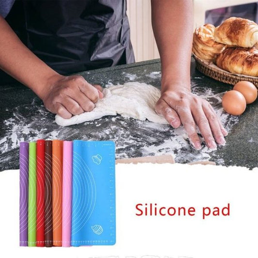 Silicone Pastry Mat – 14 Inch Round Non-stick Baking Mat With Measurements – Food-grade, Heat-resistant, Reusable Rolling Surface For Dough, Pizza, Pie, And Fondant (random Color)